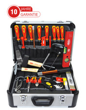 FAMEX 478-10 Profi Werkzeugkoffer mit Werkzeug Elektriker Techniker Bau Werkzeug