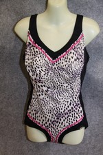 BADEANZUG SCHWIMMANZUG  GRÖSSE 42 F SCHWARZ BEIGE  GEMUSTERT CHARMLINE