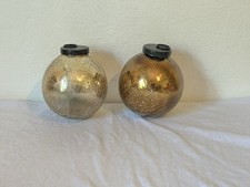 2er Set Kugeln Braun/Silber Deko Weihnacht