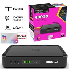 DigiQuest Q80 4K Combo HEVC UHD Tivusat Receiver inkl. Aktive Smartcard Mediaset