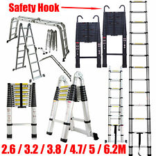 Alu/Stahl Teleskopleiter Mehrzweckleiter Stehleiter, Ausziehleiter Haken Leitern