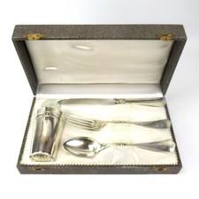 VSF Tauf-Set aus 800er Silber Serie 2800 Jugendstil Bahner Becher + Besteck