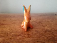 1970er Pop Art Porzellan Goebel Hase Keramik Hummel orange 6 cm geklebt! -RAR-