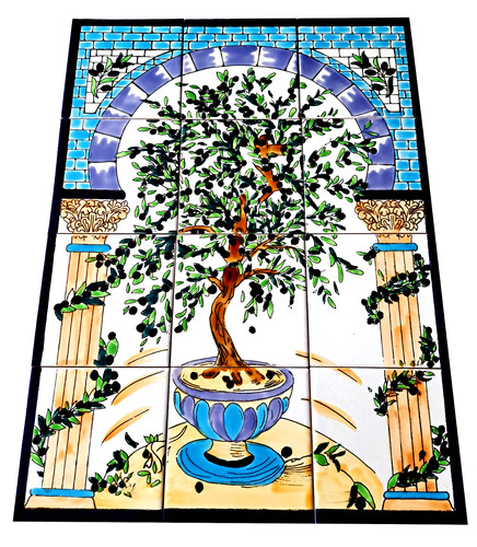 Olivenbaum fliesenbild 45x60 - olivenbaum,