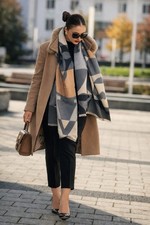 Luxus Schal Halstuch Grau