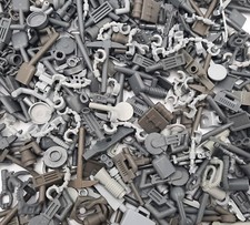 Lego Figuren Zubehör Werkzeug 50 STK Utensilien Waffen Grau City
