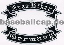 Rückenpatch Rückenaufnäher Free Biker Germany 2+2 Colour Aufnäher Patches 2