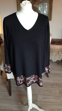 *** AMY VERMONT*** PULLOVER  SCHWARZ ROT SILBER GR 46