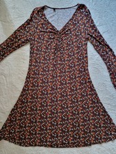 Herbstkleid Midikleid Braun Orange Bonprix 