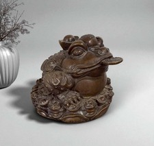Chinesische Geldkröte Bronze Skulptur traditioneller Feng Shui Geld Frosch China