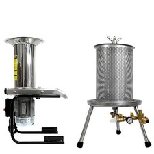 SETANGEBOT Obsmühle Obstpresse 20L, Hydropresse + Obsthäcksler Fruit Shark 500kg