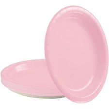 Rosa Pappteller 23CM 16 Stück