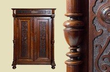 1880er Vertiko ANTIK Gründerzeit Nußbaum Säulen Kommode Schrank von 1880