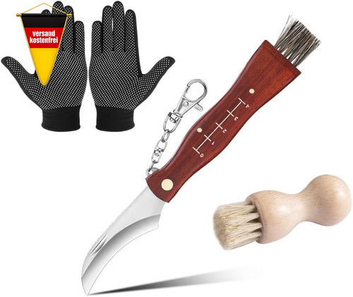 Pilzmesser mit bürste - bürste, lineal