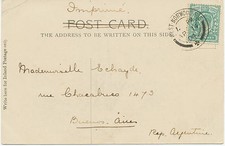 GB 1904 EVII 1/2 D bluegreen CDS "WEST-NORWOOD S.E" DRUCKSACHE nach ARGENTINIEN