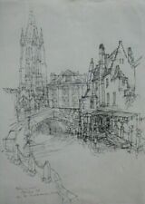 Zeichnung Federzeichnung Brügge Liebfrauenkirche Hans Pluquet Signiert 1976