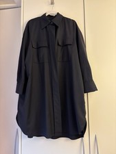 COS Jacke Shakett Hemd Bluse Shirt Oversize Dunkel Blau Tolles Material XL 44