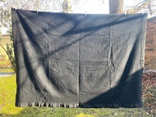 Hochwertige CANI collection Wolldecke 100% m. Gewebe 135 x 180cm Schwarz-Grau