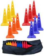 Kegel-50-Set 12 Stk. mit Tasche, 4 Farben