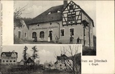 Ak Dittersbach Neuhausen im Erzgebirge, Teilansicht, Gasthaus - 11291455