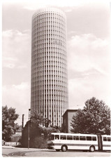 AK DDR Jena Uni Hochhaus Keksrolle Toller Bus 1977