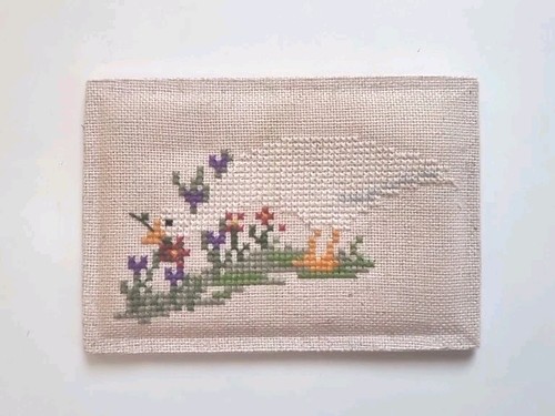 Kleines stickbild gans - gans, blumen