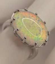 Natürlicher Opal Ring aus 925er Silber Größe 54 (17,2 mm Ø)