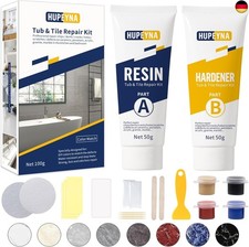 Fliesenreparaturset Weiß, Badewannen Reparaturset Acryl, Wasserdichtes Emaille 