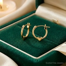 14 Karat Gelbgold Herz Creolen