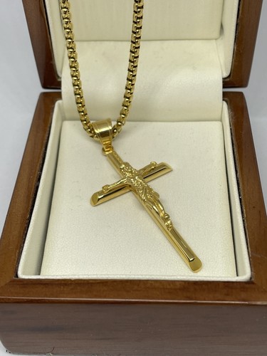 Gold gefüllt kruzifix - gold,