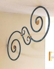 Rosette Zierelement Schnörkel Schmiedeeisen Wand 67cm grün gold