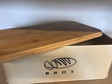 Brotkasten mit Deckel- Cream -  Multifunktion - GROSS