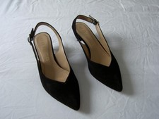 Sling-Pumps Wildleder schwarz