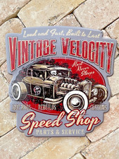 Blechschild American Steel Hot Rod 50 cm Deko USA Werkstatt Auto Rockabilly V8