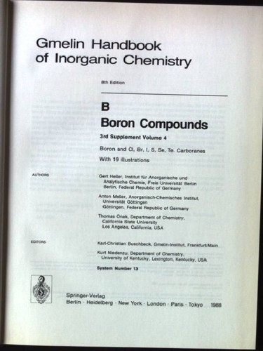 Gmelin handbook inorganic - of,