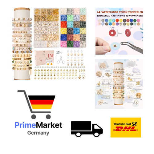 Perlen set 8000 stück 6mm - set,