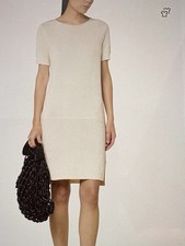 Marco Polo Strickkleid, Baumwolle/Leinen, Creme, Neu, Gr 36, sehr Feiner Strick
