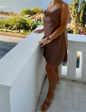 Mini Träger Kleid Braun