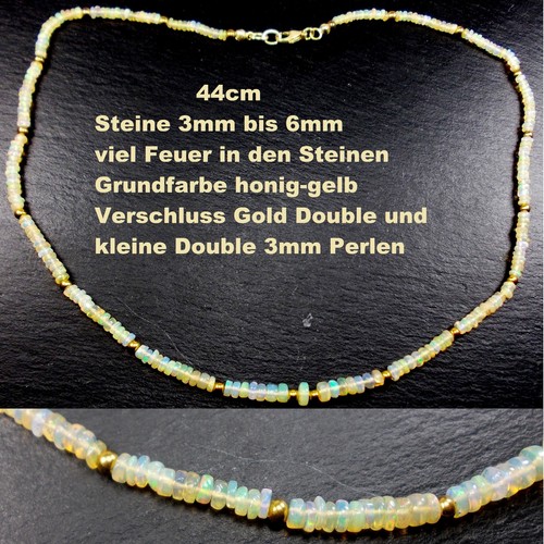 Edelstein natur opal kette - edelstein,