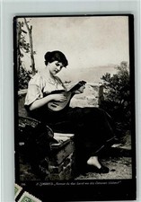 10546116 - Frau mit einer Mandoline, AK Zupfinstrument 1916