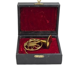 Van Cauter Vintage Miniatur Messing Waldhorn mit Koffer - Made in Belgium