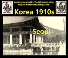 Historische Fotografie Korea Seoul Straßenszene Tempel orig 1910er