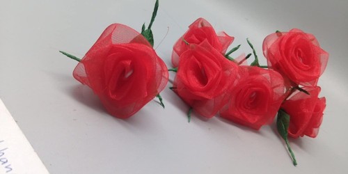 Organza stoffrosen satin - stoffrosen,