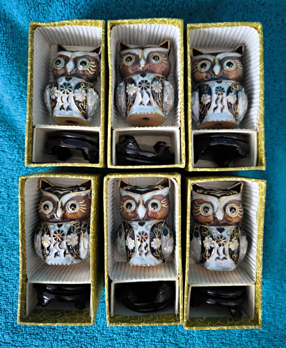 Eulen vogel dekofiguren - 6x,