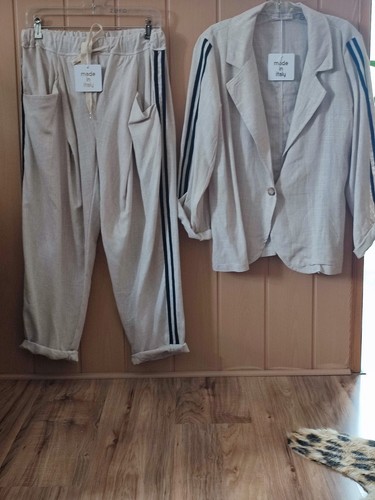 Anzug teiler leinen - teiler, beige