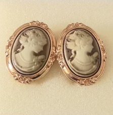 Schöne Ohrringe, Ohrstecker mit Gemme Kamee
