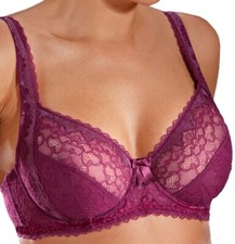 BÜGEL-BH fuchsia-beere STICKEREI+SPITZE 80 85 90 100 105 110 115  Cup B NEU