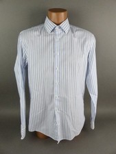 Seidensticker Herren Hemd 16 | L | 42 blau gestreift langarm Slim Haifisch (DV)