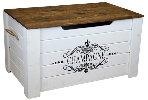 Holztruhe pascale mit deckel - holztruhe,