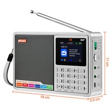 Tragbares DAB+ Radio Digitalradio FM Bluetooth Musik Player LCD Display mit Akku